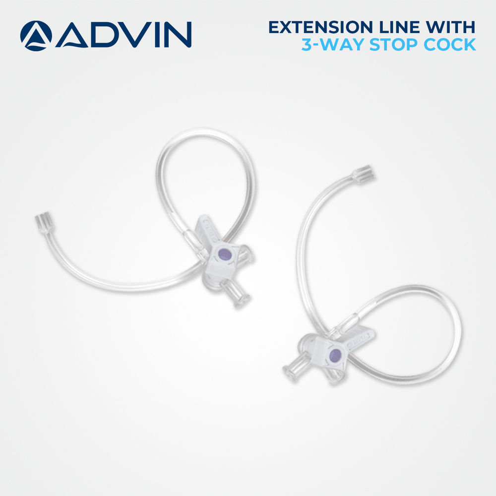 Pp Extension Line With 3 Way Stop Cock
