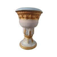 White And Golden 2 Feet Fiber Glass Flower Pot