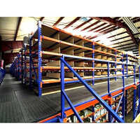 Blue Mezzanine Storage Rack