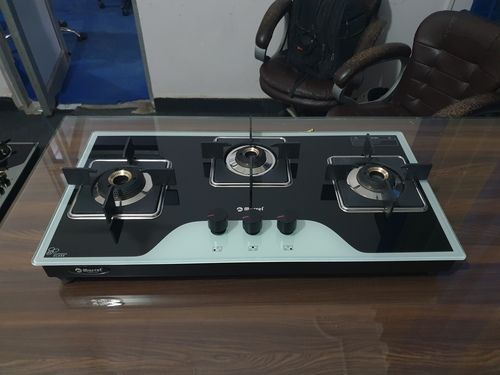 3Br Hob Elite Glass With MS Frame Square Pan Support - ROGER 3701