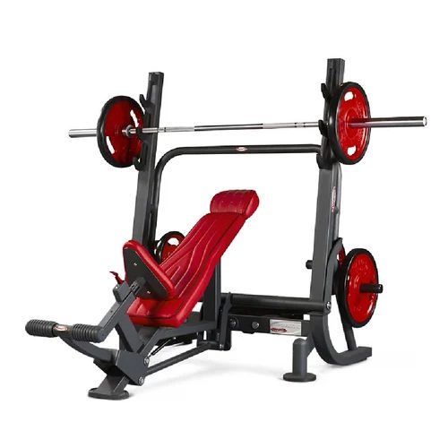 Dual Axis Incline Bench - Adjustable, Manual Operation | Red Upholstered for Muscle Gain, Commercial Warranty