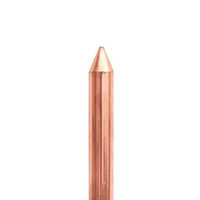 Copper Bonded Earth Rods - Low Carbon Steel Core, 254 Micron Pure Copper Bonding | 99% Purity, Impact Bearing Driving Studs