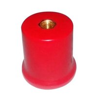 Industrial Epoxy Insulator - High-density Epoxy, Red Color | Designed For Electrical Installation, Threaded Central Connector, Impact Resistant
