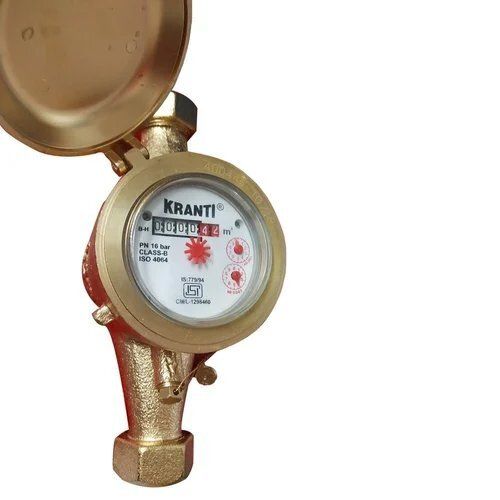 KRANTI MAKE Single Jet Brass Body Water Meter