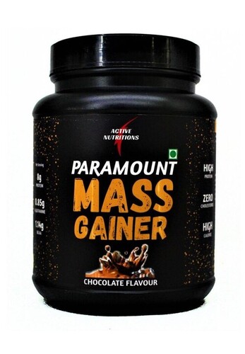 ACTIVE NUTRITIONS PARAMOUNT MASS GAINER (CHOCOLATE AND BANANA STRAWBERRY FLAVOUR) 1KG/2KG