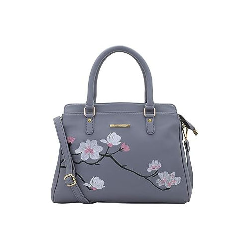 Ladies Embroidered Leather Hand Bag - Color: As Per Availability