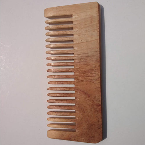 6 Inch Dual Cut Neem Wood Hair Comb