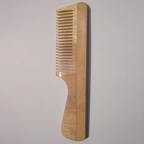 Brown Solid Neem Wooden Hair Comb