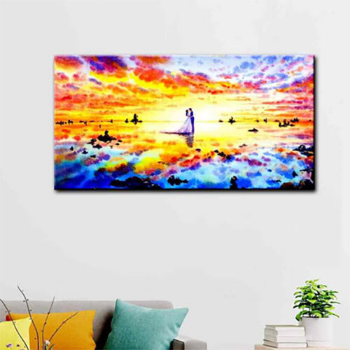 Love Couple Abstract Beautiful Scenery Canvas Printed Painting