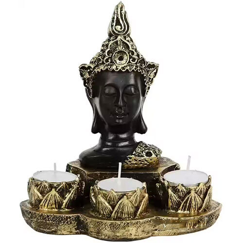 Polishing Buddha Idol With Tealight Candle Holder at Best Price in
