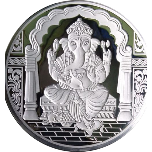 Steel Ganeshji Silver Coin Die Engraving