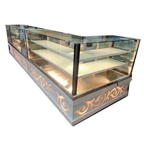 Silver L Shape Display Case