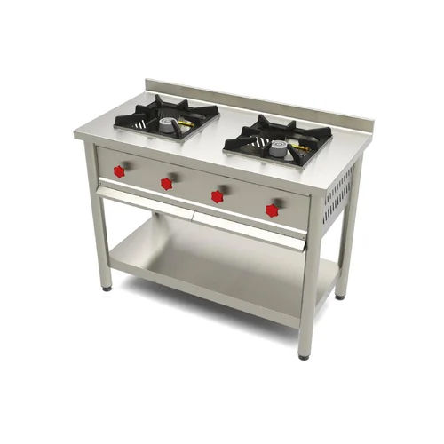 Silver Two Burner Gas Range