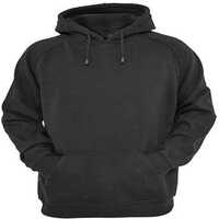 Mens Zipper Sweatshirt - Soft Durable Fabric, Full-length Zipper, Long Sleeves | Plain Black, Washable, Available In Regular & Plus Sizes