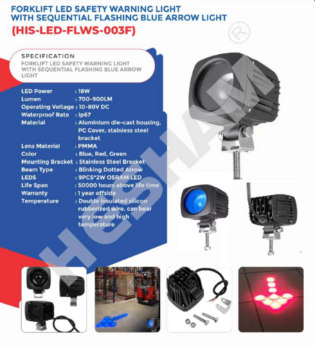 Forklift Led Safety Warning Light With Sequential Flashing Blue Arrow Light T - Input Voltage: 18 Watt (W)