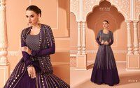 Heavy Designer Georgette Gowns with Embroidery