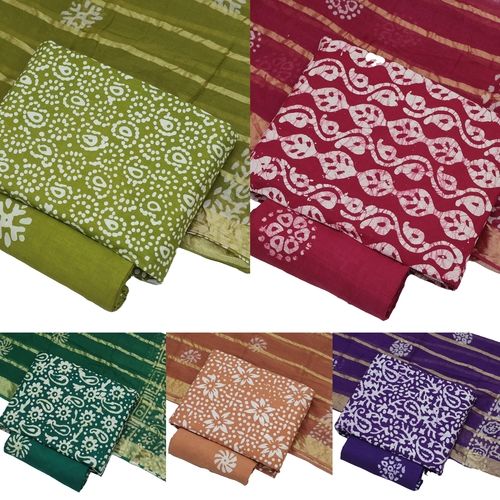 Pure Cotton Wax Batik Dress Materials V16