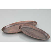 Plain Round Copper Oval Platter - Finish: Matt-glossy