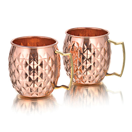 Copper Diamond Cut Mule Mug