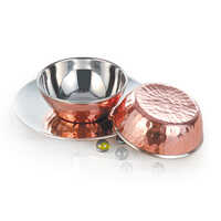 Copper-stainless Steel Copper Finger Bowl With Underliner