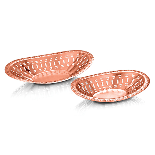 Copper Oval Bread Basket