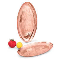 Metal Copper Oval Platter