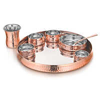 Copper-stainless Steel Hammered Soverign Thali Set