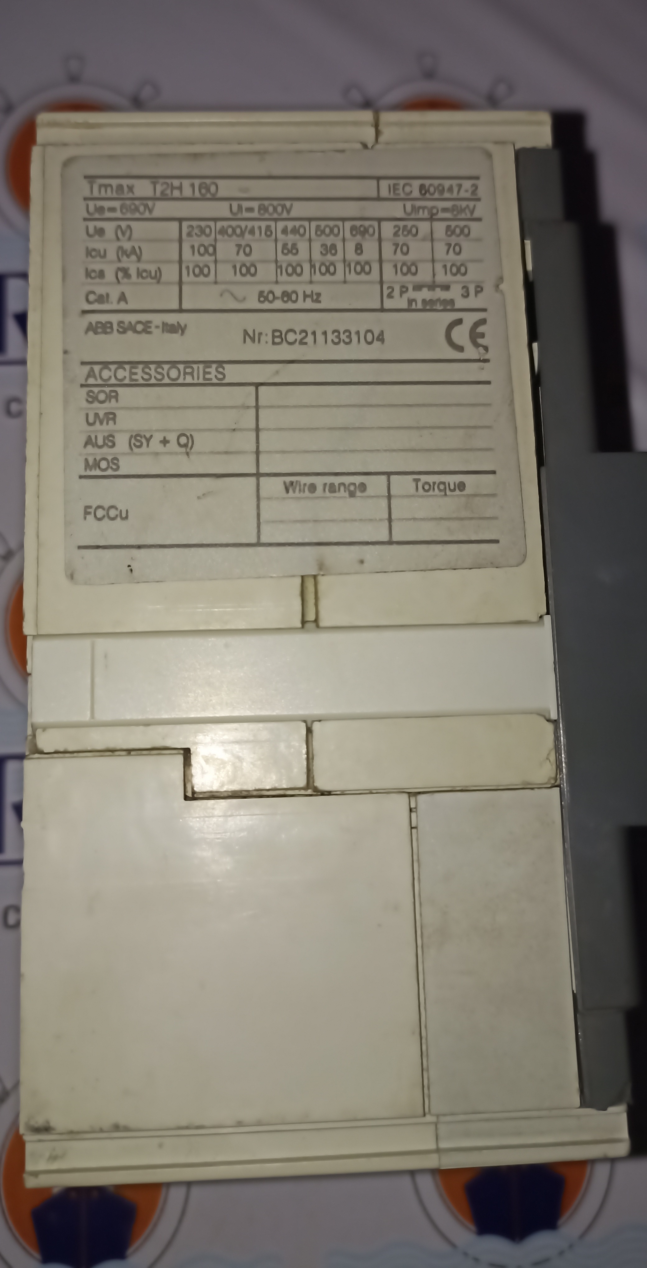 ABB SACE TMAX 8A 3P MCCB