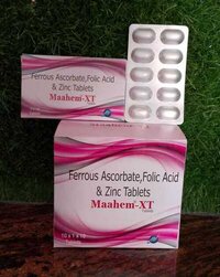 Ferrous ascorbate 100 mg folic acid 1.5 mg zinc 7.5  mg tablets