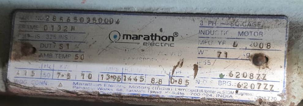 7.5 HP MARATHON ELECTRIC MOTOR