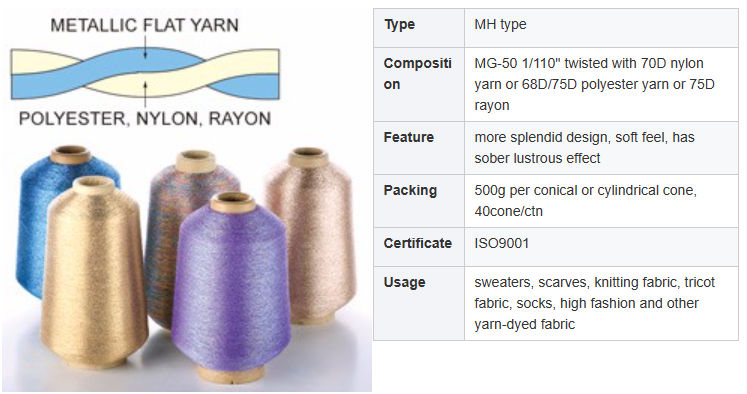 MH Type Metallic Yarn Sparkle Yarn Thread Embroidery Thread