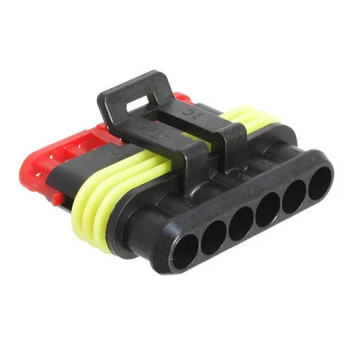 Tyco 6 Way Female Connector - Color: Black-Red-Green