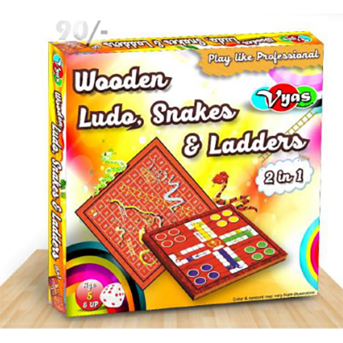 Wooden Ludo and Snakers Ladder