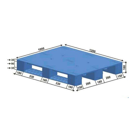 Blue Swk 022 With Steel Bones Plastic Pallets