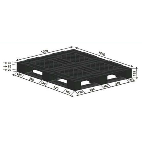 Black Swk 017 Export Purpose Plastic Pallets