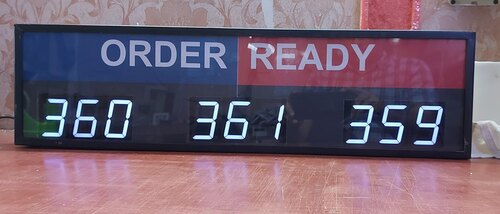 MULTI COUNTER TOKEN DISPLAY - Rugged Metallic Body, Standard Size | Ultra-Bright LED, Audio Alert, Plug-and-Play, Remote Operated with Scrolling Promotions