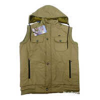Mens Beige Sleeveless Jacket