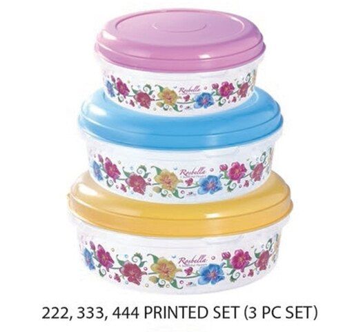 Household Container Fresh N Fresh 222 333 444 no. set Printed