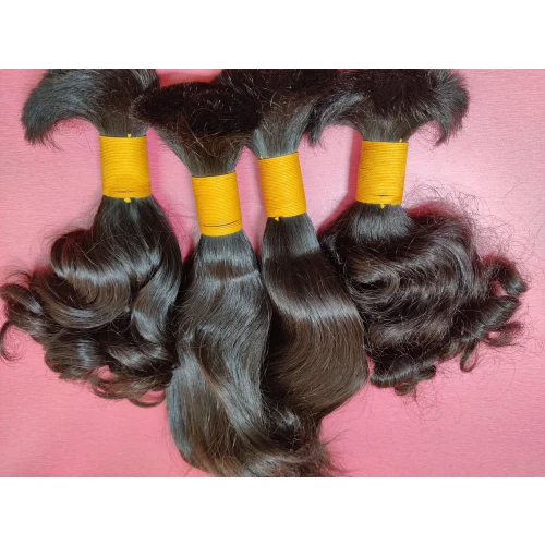 Natural raw Bulk Virgin Wavy Hair for braids