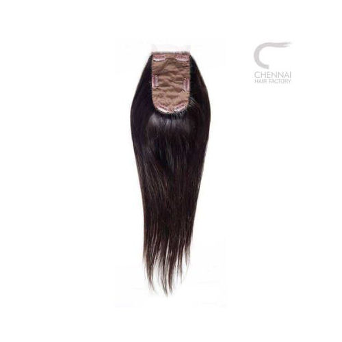 Black Clip On Closure Straight Remy Hair Extensions