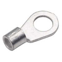 Non-insulated Ring Terminals - Electrolytic Copper, Different Thicknesses, Silver Color | Rigid, High Strength, Tin Plated For Corrosion Resistance, Warranty Included
