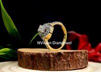 Natural Diamond Solitaire Halo Diamond Ring
