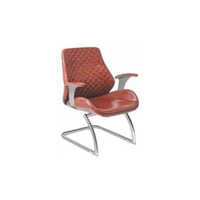 D-103 Visitor Chair - Leather & Metal Chrome, Modern One-piece Design | Antibacterial, Easy To Clean, Moisture-proof, Eco-friendly, 1-year Warranty