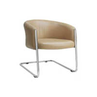Lobby Chair - High-quality Leather & Steel, Rich Brown Color, Antibacterial & Easy To Clean, Rust-proof & Moisture-proof