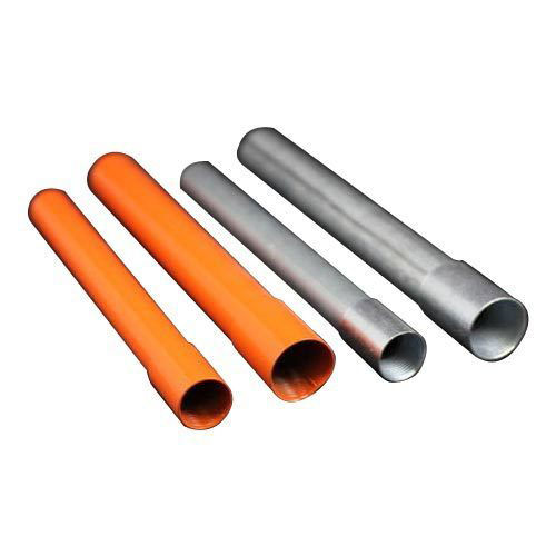 Silver And Orange Gi Conduit Round Pipe