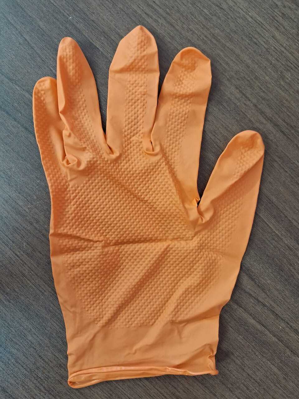Orange Nitrile Powder Free Examination Gloves