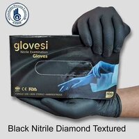 8 Mil Black Nitrile Powder Free Disposable Medical Examination Glove Size: Xxl