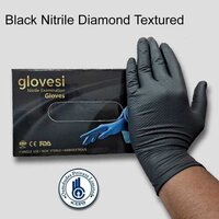 Rubber 8 Mil Black Nitrile Powder Free Disposable Medical Examination Gloves