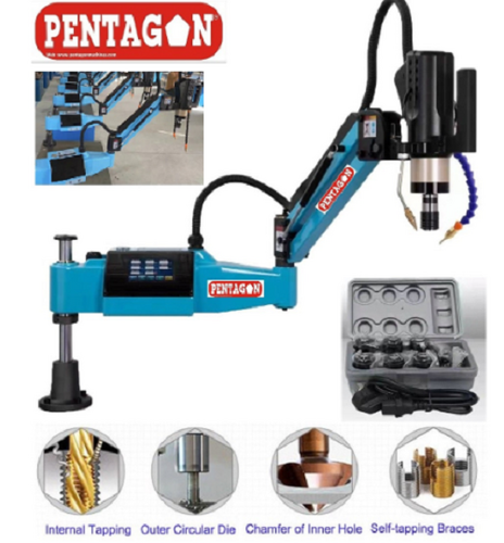 Pentagon Flexi Arm Type Servo Electrical Tapping Machine Pm3M16 - Color: Blue And Black