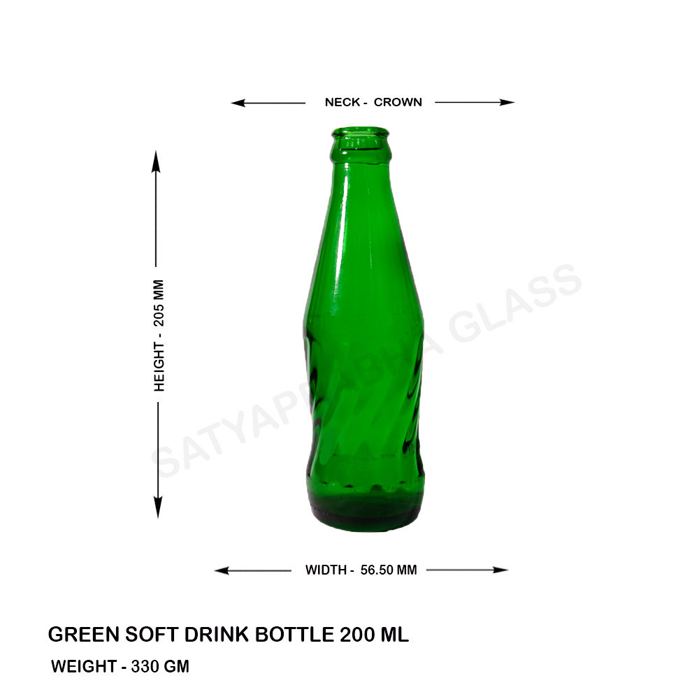 200 ml green soft drink bottle